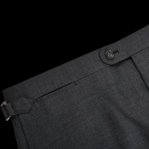 Baltzar Sartorial Trousers | Grey Super 100'S Wool Flat Front Suit Trousers