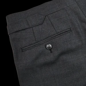 Baltzar Sartorial Trousers | Grey Super 100'S Wool Flat Front Suit Trousers