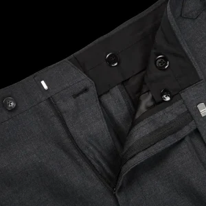 Baltzar Sartorial Trousers | Grey Super 100'S Wool Pleated Suit Trousers