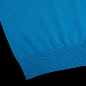 Gran Sasso Knitwear | Hot Blue Cashmere 1/4 Zip Sweater