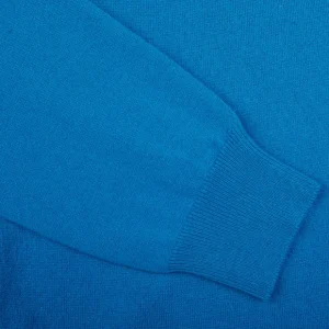 Gran Sasso Knitwear | Hot Blue Cashmere 1/4 Zip Sweater