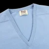 William Lockie Sweaters | Hyacinth Blue V-Neck Cashmere Sweater