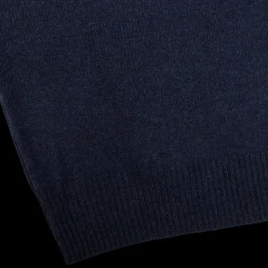 Alan Paine Knitwear | Indigo Blue Lambswool V-Neck
