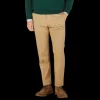 Berwich Trousers | Khaki Beige Cotton Flat Front Trousers
