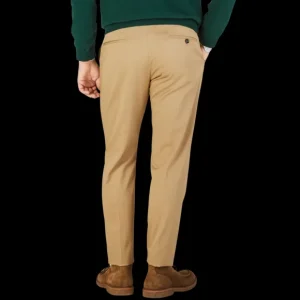 Berwich Trousers | Khaki Beige Cotton Flat Front Trousers