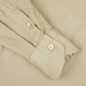 Tintoria Mattei Shirts | Khaki Beige Overdyed Cotton Poplin Shirt