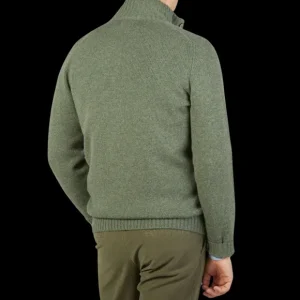Alan Paine Knitwear | Landscape Green Lambswool Landford Cardigan