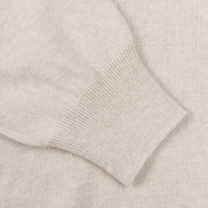 Gran Sasso Knitwear | Light Beige Cashmere 1/4 Zip Sweater