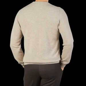 Piacenza Cashmere Knitwear | Light Beige Cashmere Crewneck