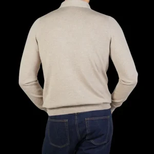Gran Sasso Polo Shirts | Light Beige Extra Fine Merino Wool Polo Shirt
