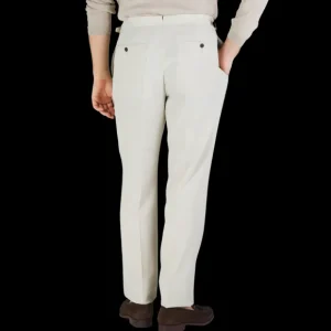 Baltzar Sartorial Trousers | Light Beige Wool Linen Pleated Trousers
