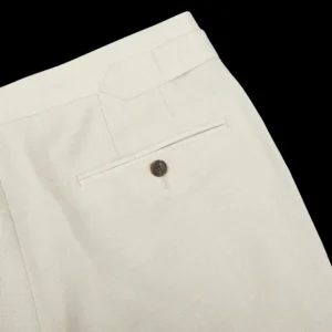 Baltzar Sartorial Trousers | Light Beige Wool Linen Pleated Trousers