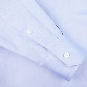 Xacus Shirts | Light Blue Fine Cotton Oxford Cut-Away Shirt