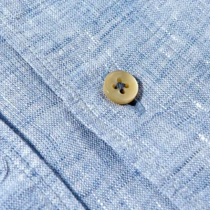 Stenströms Shirts | Light Blue Linen Cutaway Fitted Body Shirt