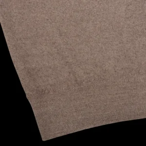 Gran Sasso Knitwear | Light Brown Vintage Merino Wool Zip Cardigan