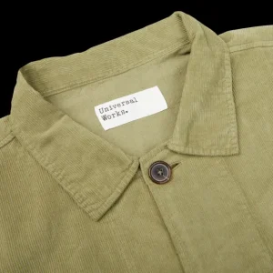 Universal Works Outerwear | Light Green Cotton Corduroy Bakers Overshirt