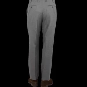 Canali Trousers | Light Grey Tropical Wool Flat Front Trousers