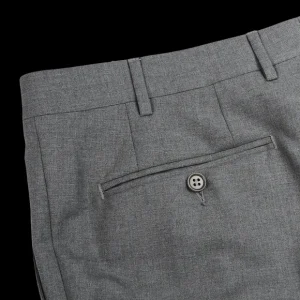 Canali Trousers | Light Grey Tropical Wool Flat Front Trousers
