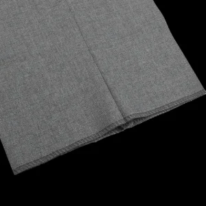 Canali Trousers | Light Grey Tropical Wool Flat Front Trousers