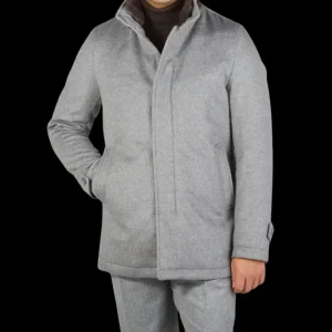 Herno Coats & Jackets | Light Grey Water Repellent Cashmere Car Coat
