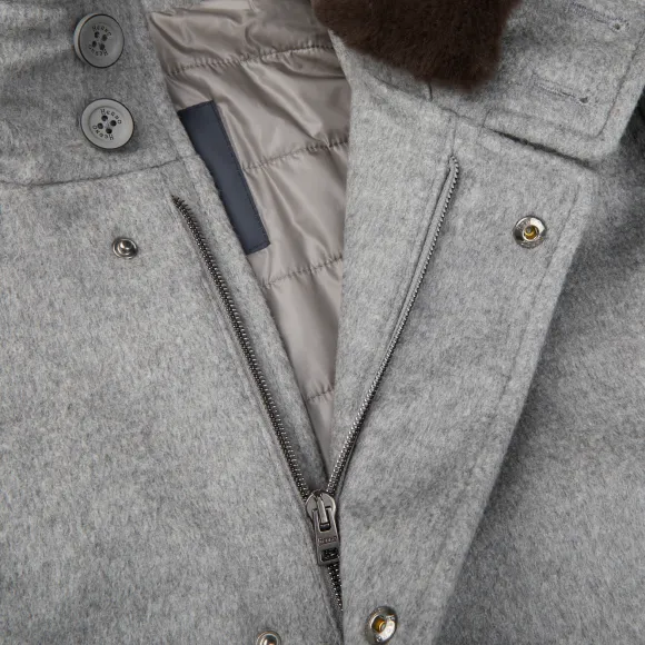 light_grey_water_repellen_1.webp Herno Outerwear | Light Grey Water Repellent Cashmere Car Coat