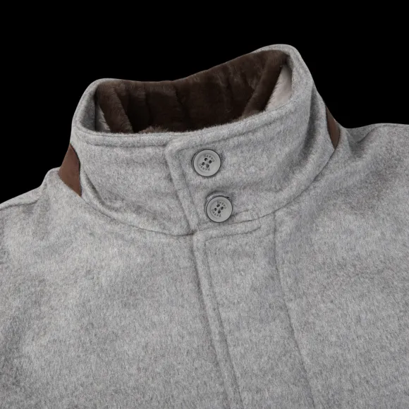 light_grey_water_repellen_3.webp Herno Outerwear | Light Grey Water Repellent Cashmere Car Coat