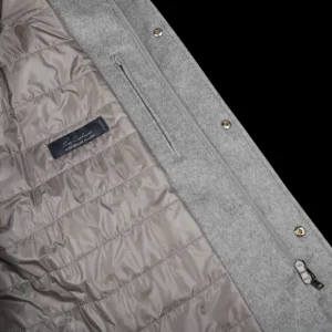 Herno Outerwear | Light Grey Water Repellent Cashmere Car Coat