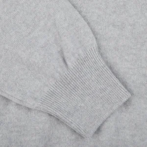 Gran Sasso Knitwear | Light Grey Wool Cashmere 1/4 Zip Sweater