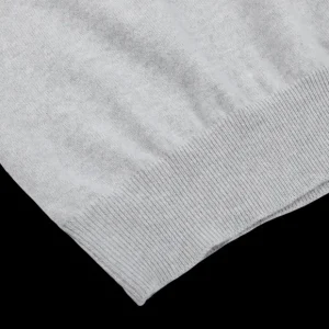 Gran Sasso Knitwear | Light Grey Wool Cashmere 1/4 Zip Sweater