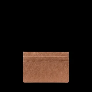 Smythson Wallets | Light Rosewood Panama Leather Flat Card Holder