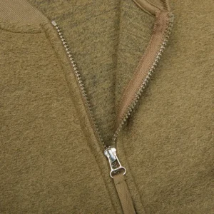 Universal Works Outerwear | Lovat Green Wool Fleece Zip Waistcoat