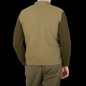 Universal Works Gilets | Lovat Green Wool Fleece Zip Waistcoat