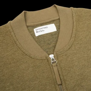 Universal Works Gilets | Lovat Green Wool Fleece Zip Waistcoat