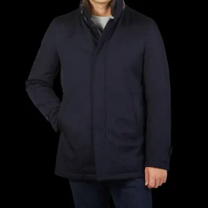 Herno Coats & Jackets | Midnight Blue Loro Piana Wool Twill Jacket