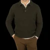 Aspesi Polo Shirts | Militare Green Shetland Wool Polo Shirt