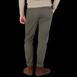 Berwich Trousers | Military Green Cotton Flat Front Trousers