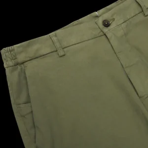 Berwich Trousers | Military Green Cotton Stretch Chinos