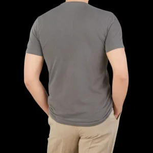 Majestic Filatures T-Shirts | Military Green Cotton Stretch T-Shirt