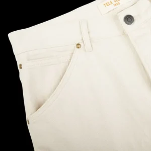 Tela Genova Jeans | Natural Beige Cotton Selvedge Jeans