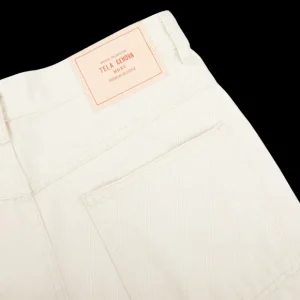 Tela Genova Jeans | Natural Beige Cotton Selvedge Jeans