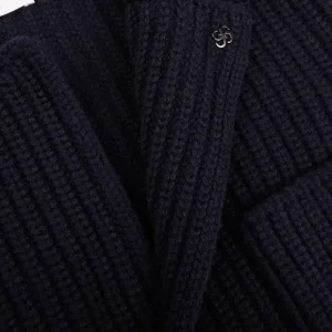 Gran Sasso Knitwear | Navy Blue Chunky Knitted Wool Cardigan