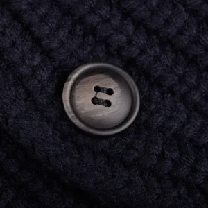 Gran Sasso Knitwear | Navy Blue Chunky Knitted Wool Cardigan