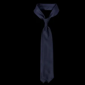 Dreaming Of Monday Ties | Navy Blue 7-Fold Wool Hopsack Tie