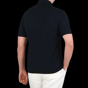 Zanone Polo Shirts | Navy Blue Ice Cotton Polo Shirt
