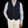 Gran Sasso Knitwear | Navy Blue Knitted Merino Wool Waistcoat