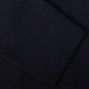 Maurizio Baldassari Knitwear | Navy Blue Knitted Wool Reversible Swacket