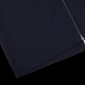 G.R.P Knitwear | Navy Blue Merino Wool Zip Jacket