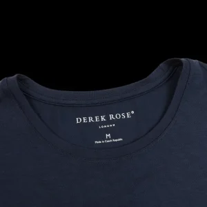 Derek Rose T-Shirts | Navy Blue Micro Modal Stretch T-Shirt