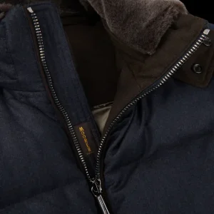 Moorer Coats & Jackets | Navy Blue Nylon Down Padded Quilted Jacket