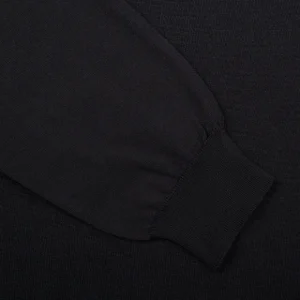 Filippo de Laurentiis Knitwear | Navy Blue Super 120S Merino Crew Neck